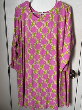 Women’s Crown & Ivy Pink and Neon Green Seahorse Beach Dress